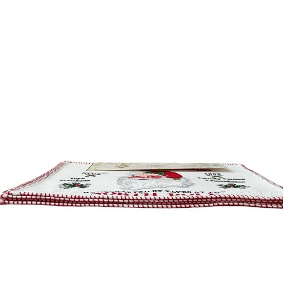 Lillian August Christmas SANTA CLAUS Placemat Set of 4 Holiday Decor 13x19 New - Picture 4 of 16